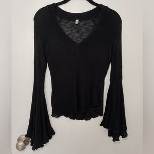 Free People bell sleeve top